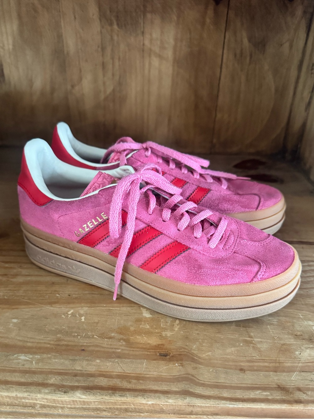 adidas Gazelle Bold Pink Suede Sneakers – Size 7